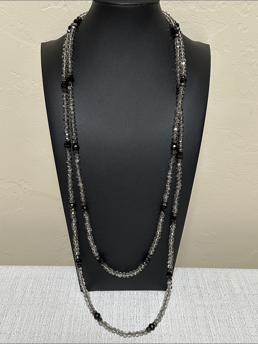 Dillards Continuous Strand Shadow Faceted Crystal Long Necklace